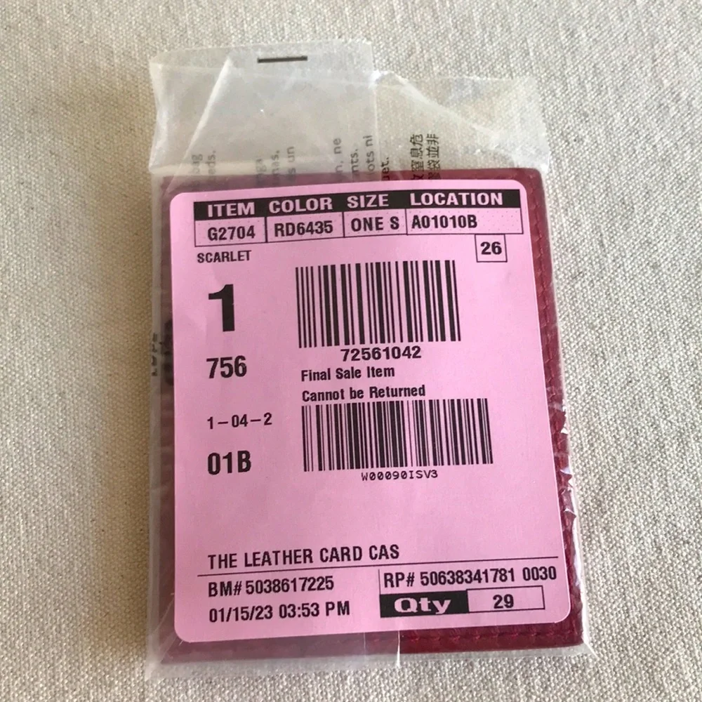 NWT Card Case Madewell red leather wallet Mini slim wallet Valentine gift idea - Picture 2 of 3